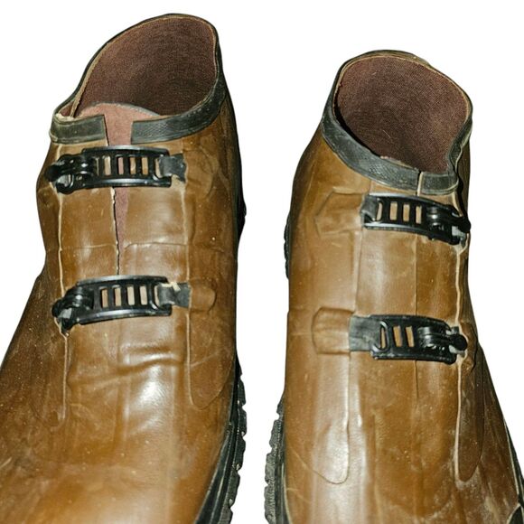 Northerner Vtg Rubber Buckle Boots Shoe Covers Made in USA Union Made Size 15 - Picture 8 of 11